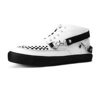 T.U.K. Mid Top Creeper Sneaker - Scarpe da Uomo e da Donna - Colore Bianco TUKskin Scamosciato - Stile Punk, Goth e Rocker in Pelle e Scarpe Stringate - Taglia EU43