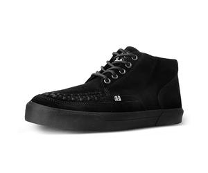T.U.K. Mid Top Creeper Sneaker - Scarpe da Uomo e da Donna - Colore Nero Scamosciato - Stile Punk, Goth e Rocker in Pelle e Scarpe Stringate - Taglia EU43