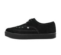 T.U.K. Pointed Creeper Sneakers - Scarpe da Uomo e da Donna - Colore Black Suede - Stile Punk Goth e Rocker in Tela Stampata e Pelle Scamosciato - Taglia EU40