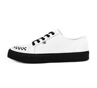 T.U.K. Ribbed Sole Sneaker - Scarpe alla Moda per Uomini e Donne - Stile Skate, Punk, Rock e Gotico in Pelle, Pelle Scamosciata e Tela - Colore Bianco - Taglia 42
