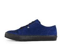 T.U.K. Ribbed Sole Sneaker - Scarpe alla Moda per Uomini e Donne - Stile Skate, Punk, Rock e Gotico in Pelle, Pelle Scamosciata e Tela - Colore Blu Scuro Scamosciato - Taglia 43