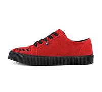T.U.K. Ribbed Sole Sneaker - Scarpe alla Moda per Uomini e Donne - Stile Skate, Punk, Rock e Gotico in Pelle, Pelle Scamosciata e Tela - Colore Rosso Scamosciato - Taglia 41