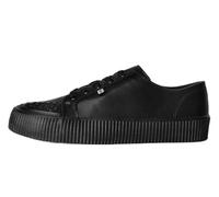 T.U.K. Ribbed Sole Sneaker - Scarpe alla Moda per Uomini e Donne - Stile Skate, Punk, Rock e Gotico in Pelle, Pelle Scamosciata e Tela - Colore Nero Pelle - Taglia 42