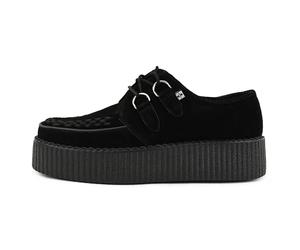 T.U.K. Shoes Leather Viva High Creeper, Sneakers Basse Donna, Daino Nero, 38 EU