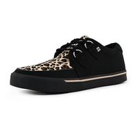 T.U.K. Vegan Creeper Sneaker - Scarpe da Ginnastica da Uomo e da Donna - Colore Nero e Stampa Leopardo - Stile Punk, Goth e Rocker in Pelle e Scarpe Stringate - Taglia EU42