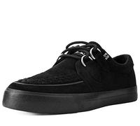 T.U.K. Vegan Creeper Sneaker - Scarpe da Ginnastica per Uomo e Donna - Colore Nero Scamosciato - Stile Punk, Goth e Rocker in Pelle e Scarpe Stringate - Taglia EU42