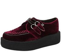 T.U.K. Vegan Viva High Creeper - Scarpe da Uomo e Donna - Colore Velluto Borgogna - Taglia EU38
