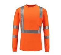 T V T-Shirt Uomo Alta Visibilità Maglia Manica Lunga Maglia da Lavoro Camicetta da Lavoro con Tasca Canottiera Canottiera Sci, Colore: arancione., XL