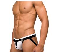 T. XL Modus Vivendi Black & White Jockstrap sospensori Jock Straps Bianco nero