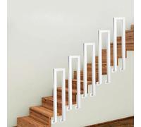 T-ZBDZ Ringhiera per Scale Interne a u, Corrimano per Scale Interne, Ringhiera a forma di u in Ferro, Parapetto Scala Esterni, per Corridoio Ingresso Terrazza, Bianco (Montaggio Laterale, 85cm)