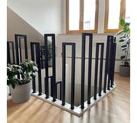 T-ZBDZ Ringhiera per Scale Interne a u, Corrimano per Scale Interne, Ringhiera a forma di u in Ferro, Parapetto Scala Esterni, per Corridoio Ingresso Terrazza, Nero, 85cm