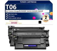 T06 Cartucce Toner per Canon imageRUNNER 1643i 1643iF 1643P Stampanti, per Scuole, Ospedali e Banche, 20500 Pagine,Black-2 pack