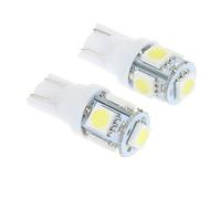 T10 1W 5x5050SMD 6000K fredda lampadina LED bianco per auto (12V DC, 2 pz)