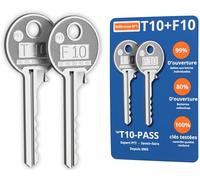 T10-PASS® 2 chiavi Pass PTT T10 + F10 Giallo e Blu Alu/Titanio | Usinatura laser ad alta precisione | apertura di scatole alle lettere individuali e batteria | Legga bene le spiegazioni.