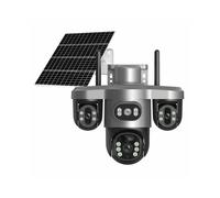 T10B Telecamera Solare Intelligente Wireless Rotante A 3 Lenti, 3 Visualizzazioni, WiFi, Alimentata A Energia Solare, Telecamera di Monitoraggio