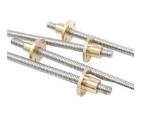 T12 Lead Screw Thread 12mm Picth 2mm 4mm 8mm 10mm 12mm 14mm Length 100mm to 1000mm with Brass Nut CNC 3D Printer Stainless Steel(300mm)