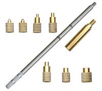 T12 Saldatore Punta Ottone Fissaggio Embedder Filettatura Interna Calore Testa per Produzione 147x5.3mm (A)
