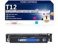 T12 T12BK T12C T12Y T12M Cartucce Toner ad alta Capacità Compatibili per Canon i-SENSYS XC1333i C1333iF C1333P Stampanti, 7500 Pagine,Cyan