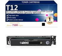 T12 T12BK T12C T12Y T12M Cartucce Toner ad alta Capacità Compatibili per Canon i-SENSYS XC1333i C1333iF C1333P Stampanti, 7500 Pagine,Black