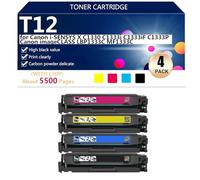 T12 T12BK T12C T12Y T12M Cartucce Toner ad alta Capacità Compatibili per Canon i-SENSYS XC1333i C1333iF C1333P Stampanti, 7500 Pagine,1 set