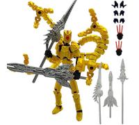 T13 Action Figure Set 3D Stampato Dummy 13 Multi-Joint Mobile Robot ,Oro | Action figure titan 13 preassemblata | Figura robot con accessori per armi | Arredamento desktop | Regalo action figure da