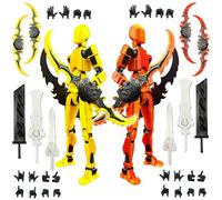 T13 Action Figure Set (Assembly completato), Hiros 13 Toy Robot Multi-giunto stampato in 3D, Titan Dummy 13 Figura d'azione, decorazioni desktop per gli amanti del gioco giocattoli (Oro Rosso)