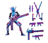 T13 Action Figure stampate in 3D, Action Figure multi-articolate, Dummy 13 Lucky 13 Robot, action figure decorative per scrivania, per gli amanti della modellismo, amanti del gioco (rosso blu)