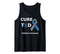 T1D Cure Type 1 Diabetes Awareness Blue Ribbon Diabetic Canotta