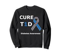 T1D Cure Type 1 Diabetes Awareness Blue Ribbon Diabetic Felpa