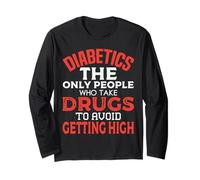 T1D Diabetic Type 1 Consapevolezza del diabete Uomini Donne Divertente Maglia a Manica