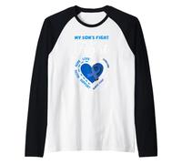 T1D Mamma papà La Lotta di Mio Figlio Tipo 1 Consapevolezza del diabete Maglia con Maniche Raglan