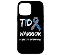 T1D Warrior Type 1 Diabetes Awareness Blue Ribbon Custodia per iPhone 13 Pro Max