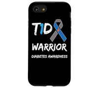 T1D Warrior Type 1 Diabetes Awareness Blue Ribbon Custodia per iPhone SE (2020) / 7 / 8