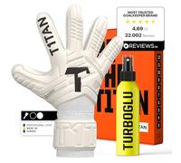 T1TAN Classic White-Out + Turboglu - Guanti da portiere con Grip Booster - Guanti da calcio per portieri - Taglia 9