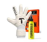 T1TAN Classic White-Out + Turboglu - Guanti da portiere con Grip Booster - Guanti da calcio per portieri - Taglia 10