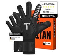 T1TAN Legend Black-out Guanti da Portiere con Protezione per Le Dita per allenamenti e Partite, Bambini e Adulti, Guanti Professionali, taglia 8
