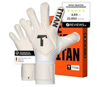 T1TAN Legend White-out Guanti da Portiere con Protezione per Le Dita per allenamenti e Partite, Bambini e Adulti, Guanti Professionali, taglia 9