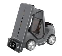T20 Caricabatterie wireless per sveglia da tavolo 5 in 1 a forma di auto con luc