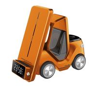 T20 Caricabatterie wireless per sveglia da tavolo 5 in 1 a forma di auto con luc