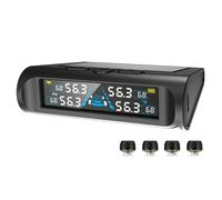 T21 Della Temperatura TPMS USB/Solare con 4 Sensori Esterni, Display LCD D7543
