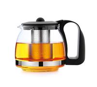 t24 - Teiera in vetro con filtro in acciaio inox, resistente al calore, estraibile, 1250 ml