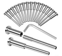 T316 Kit di ringhiere per cavi invisibili in acciaio inossidabile con hardware per ringhiere per cavi per viste senza cuciture, sistema di ringhiere per cavi per esterni e interni compatibile con 2 ×