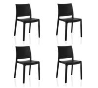 T37 V 4 | Set da 4 - Sedia da esterno Nero