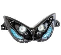 T4 Tune Maschera faro Nitro nera con leds blu per Yamaha Aerox H2O 50 EU2