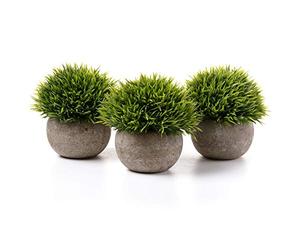 T4U set da 3 piante finte da interno colorate verde erba, piante artificiali decorative per ufficio e casa, ideali per chi desidera arredare scrivanie e spazi interni senza manutenzione