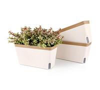 T4U vasi rettangolari autoirriganti 27 cm, set da 3 per piante da interno piccole, ideali per ufficio e persone impegnate, riducono l’irrigazione, non adatti a piante grandi o sensibili all’umidità