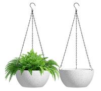 T4U Vasi Sospesi 25 Cm / 10 Inch, Set Da 2, Vasi Sospesi Rimovibili Con Catena, Facili Da Appendere Per Risparmiare Spazio E Mettere In Risalto Le Piante, Uso Interno Esterno