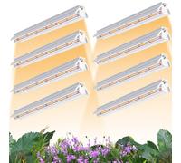T5 8Pack Lampada per Piante, Full Spectrum 42CM lampade LED Coltivazione, Lampada per coltivazione di piante con riflettore/Design a catena a margherita per semina,scaffali di coltivazione