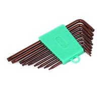 T6-T27 L Style S2 Security Torx Key Wrench Spanner Tools Brown 9 in 1