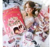 Ta Merry 20 Fogli Scrapbooking Adesivi per Scrapbook Accessori Natale Washi Stickers PET Clear Sticker Book Bullet Journaling Adesivi Decorativi per Journaling, Album Fai da te(Christmas Series 1)